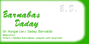 barnabas daday business card